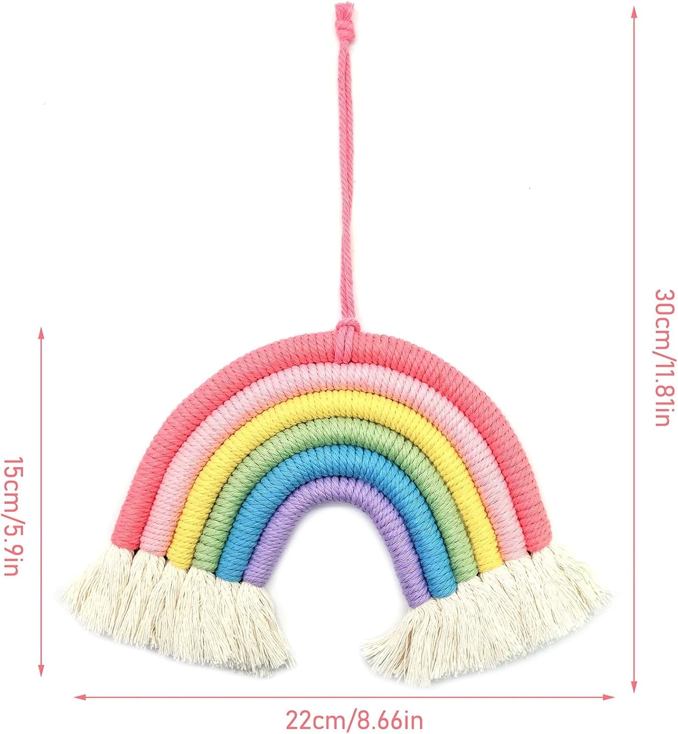 Tapiz decorativo de arcoíris decorando el dormitorio de la guardería Casa - Accesorios y Decoración Naty Shop