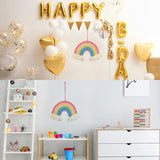 Tapiz decorativo de arcoíris decorando el dormitorio de la guardería Casa - Accesorios y Decoración Naty Shop
