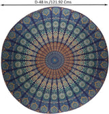 Tapiz redondo pavo real mandala centímetros roundie hippie frente Hogar - Accesorios y Decoración Naty Shop