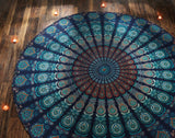 Tapiz redondo pavo real mandala centímetros roundie hippie frente Hogar - Accesorios y Decoración Naty Shop