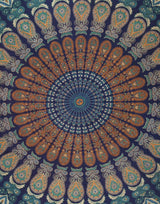 Tapiz redondo pavo real mandala centímetros roundie hippie frente Hogar - Accesorios y Decoración Naty Shop