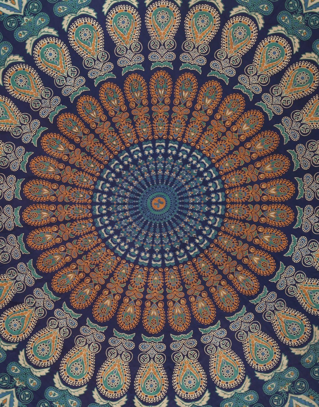 Tapiz redondo pavo real mandala centímetros roundie hippie frente Hogar - Accesorios y Decoración Naty Shop
