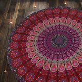 Tapiz redondo pavo real mandala centímetros roundie cara hippie Hogar - Accesorios y Decoración Naty Shop Violeta rosa 183L X 183B Cm