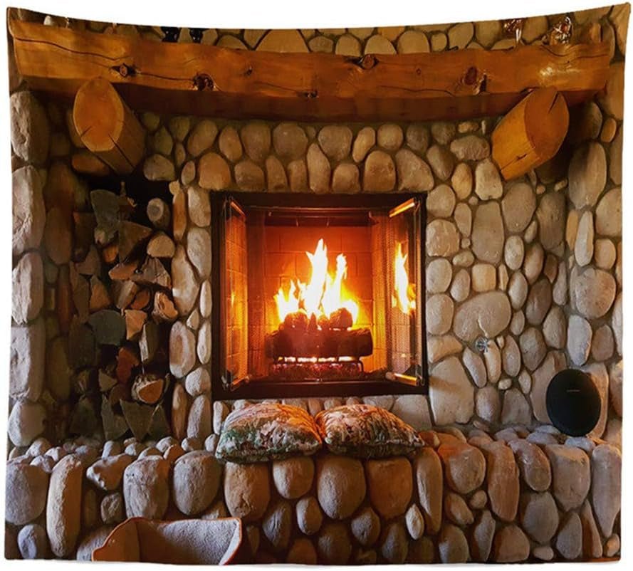 Tapiz chimenea lienzo duende goa india Hogar - Accesorios y Decoración Naty Shop
