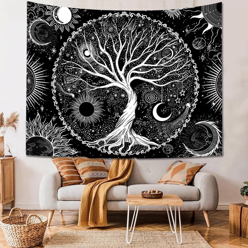Tapiz sequpr árbol vida sol luna Hogar - Accesorios y Decoración Naty Shop