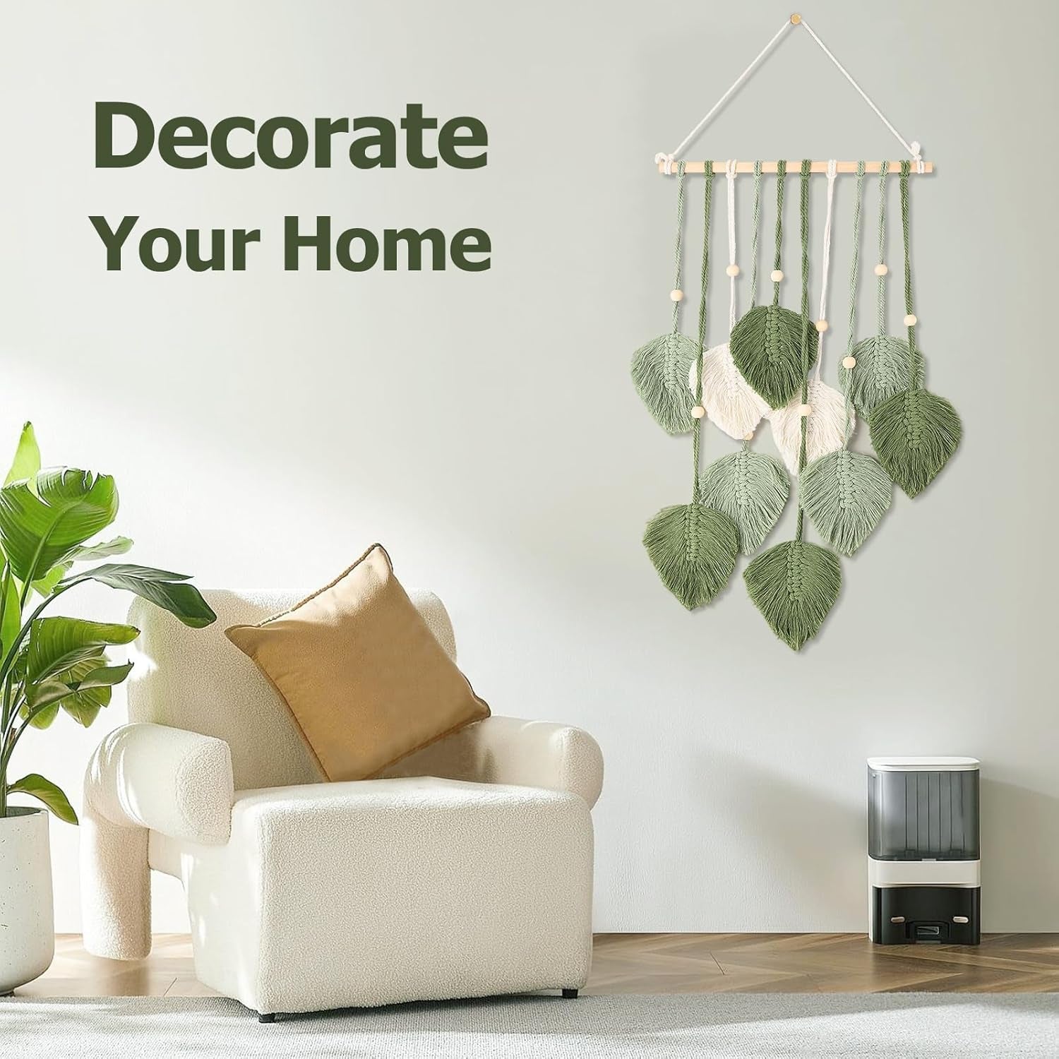 Decoración ventana estilo tapiz 40cm verde Hogar - Accesorios y Decoración Naty Shop