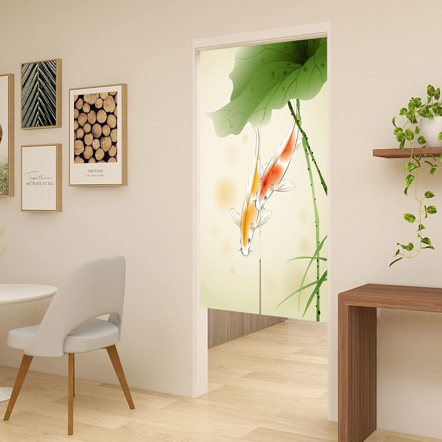 Tapiz estilo japonés, lino noren grueso, Casa larga loto - Accesorios y Decoración Naty Shop