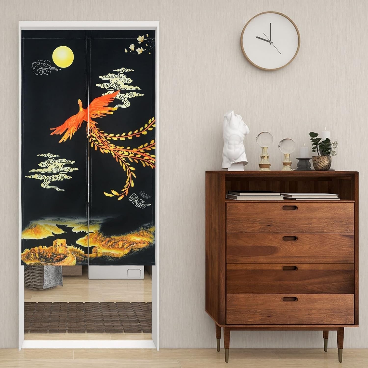 Tapiz Estilo Japonés Noren Puerta Larga Gruesa Separación Hogar - Accesorios y Decoraciones Naty Shop A150 X A85 Cm (paquete de 1)