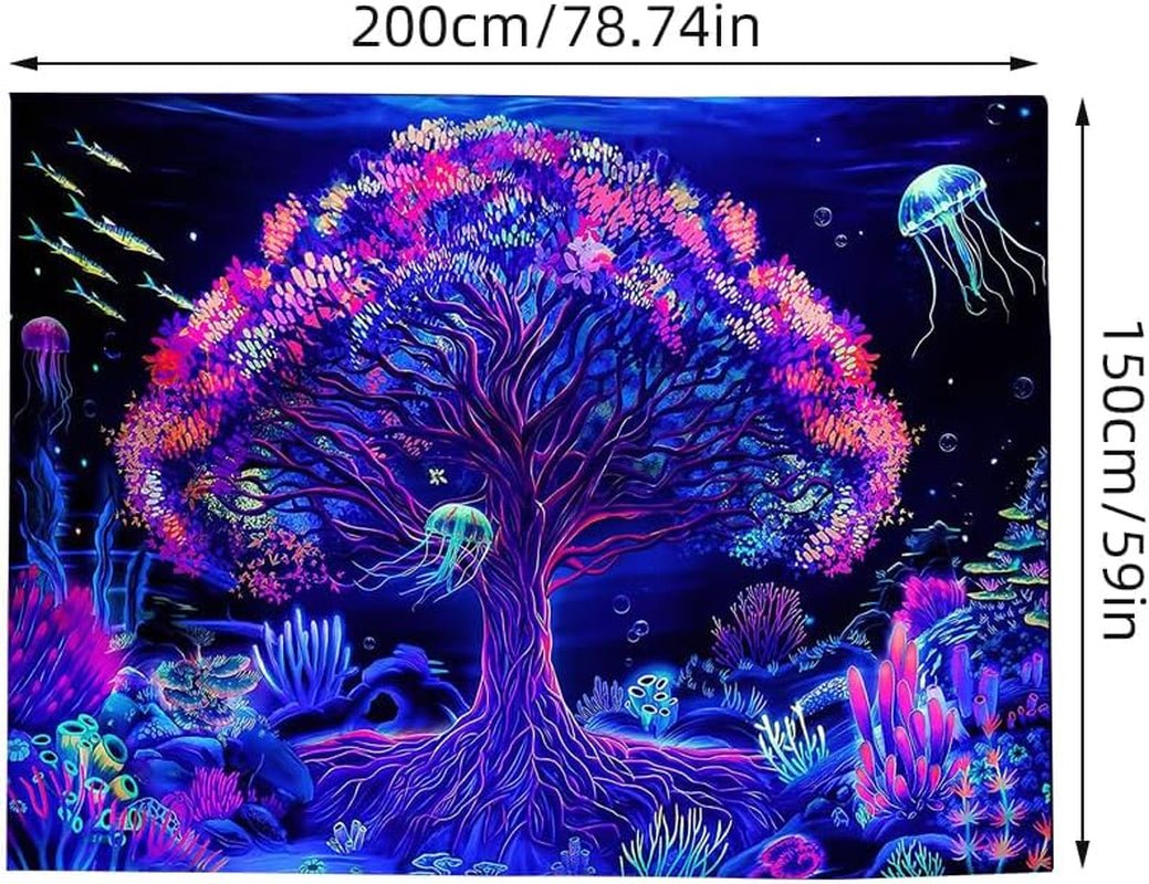 Tapiz suaywo psicodélico árbol fluorescente salón de la vida Hogar - Accesorios y Decoración Naty Shop