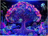 Tapiz suaywo psicodélico árbol fluorescente cámara vida Hogar - Accesorios y Decoraciones Naty Shop Default Title
