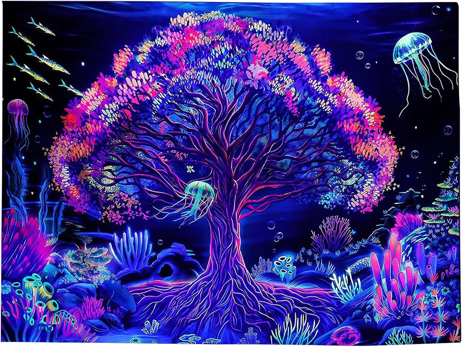 Tapiz suaywo psicodélico árbol fluorescente cámara vida Hogar - Accesorios y Decoraciones Naty Shop Default Title