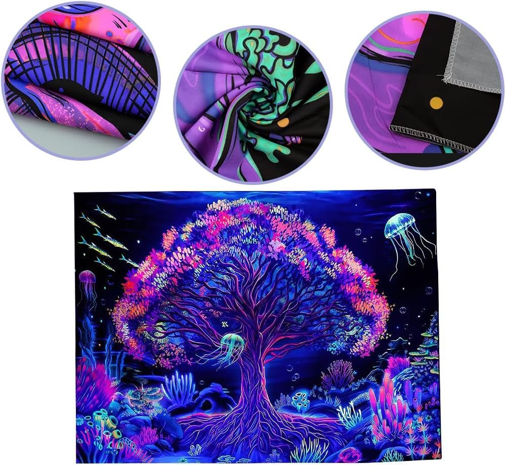 Tapiz suaywo psicodélico árbol fluorescente salón de la vida Hogar - Accesorios y Decoración Naty Shop