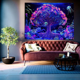 Tapiz suaywo psicodélico árbol fluorescente salón de la vida Hogar - Accesorios y Decoración Naty Shop