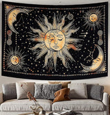 Tapiz sol luna estrella espiritual estético arco iris algodón Hogar - Accesorios y Decoración Naty Shop Amarillo 210L X 140B Cm