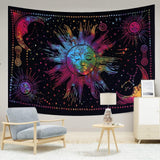 Tapiz sol luna estrella espiritual estético arco iris algodón Hogar - Accesorios y Decoración Naty Shop Arco Iris 150L X 137B Cm