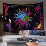 Tapiz sol luna estrella espiritual estético arcoiris algodón Hogar - Accesorios y Decoración Naty Shop
