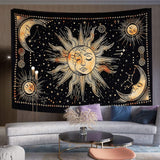 Tapiz sol luna estrella espiritual estético arcoiris algodón Hogar - Accesorios y Decoración Naty Shop Amarillo 102L X 77B Cm