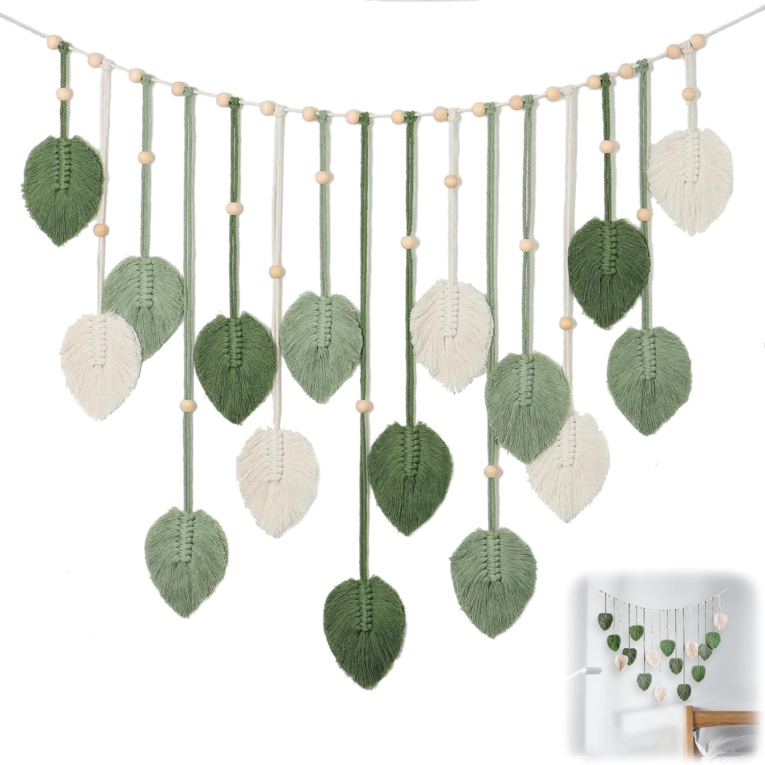 Tapiz suspensión decoración hojas tejidas Hogar - Accesorios y Decoraciones Naty Shop Default Title