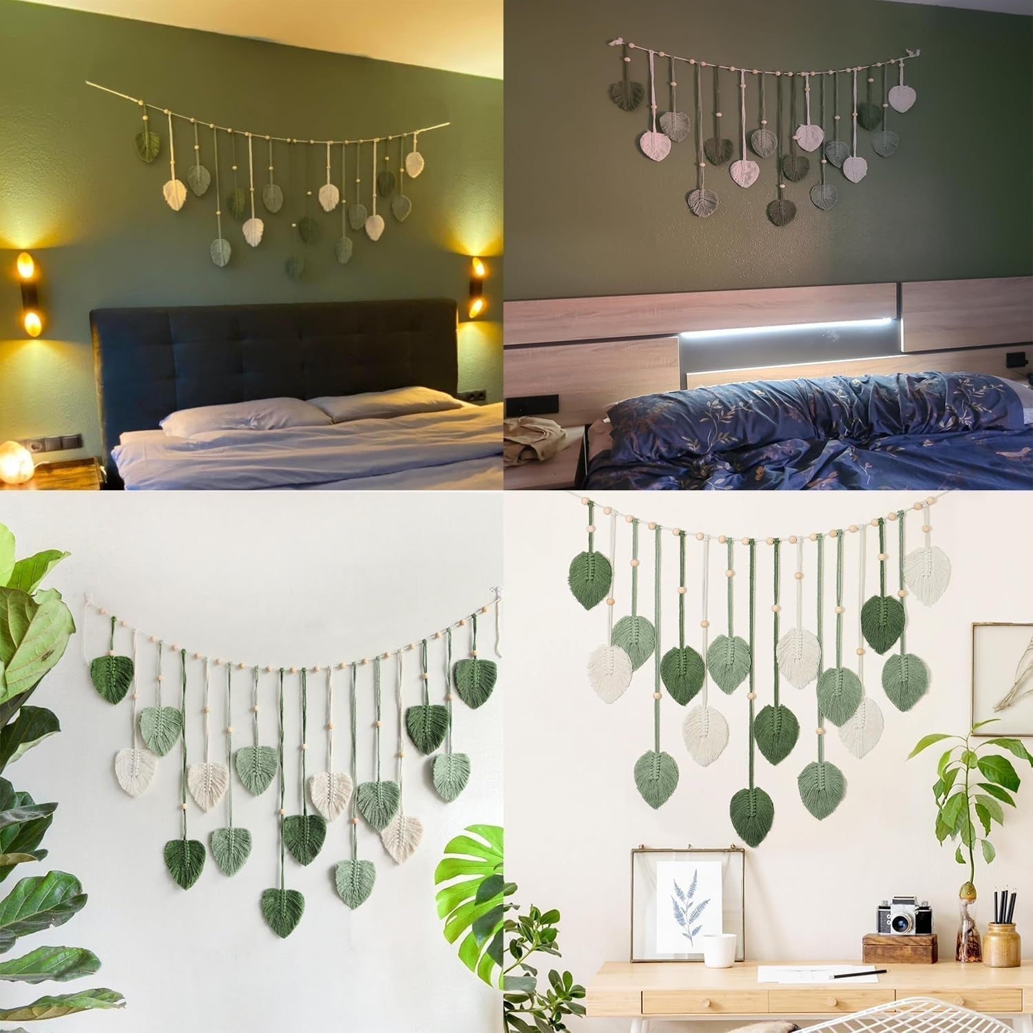 Tapiz colgante decoración hojas tejidas Hogar - Accesorios y Decoración Naty Shop