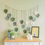 Tapiz colgante decoración hojas tejidas Hogar - Accesorios y Decoración Naty Shop