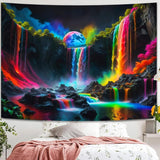Tapiz tapiz planetario cascada fantasía luz negra Hogar - Accesorios y Decoración Naty Shop