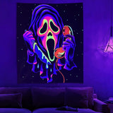Tapiz tapiz cara de terror luz negra fantasmas reactivo Hogar - Accesorios y Decoración Naty Shop