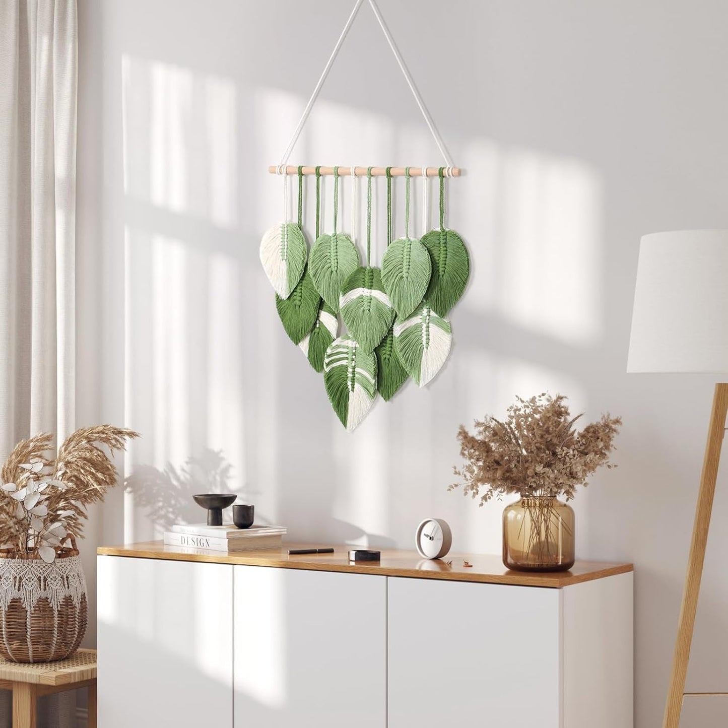 Tapiz tapiz de hojas verdes tejido a mano Hogar - Accesorios y Decoración Naty Shop