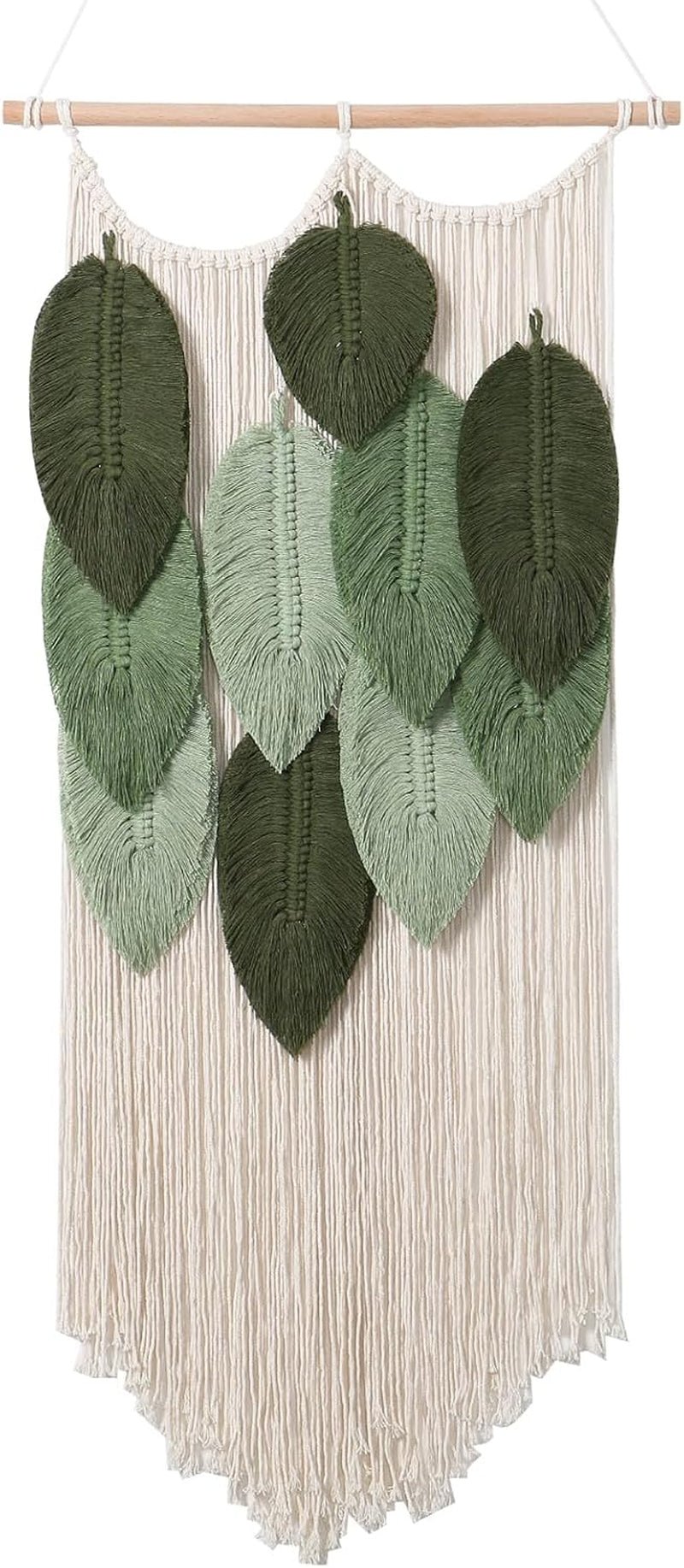 Tapiz tapiz tapiz tejido a mano hojas verdes Hogar - Accesorios y Decoración Naty Shop Beige