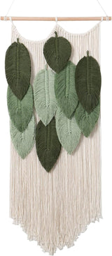 Tapiz tapiz tapiz tejido a mano hojas verdes Hogar - Accesorios y Decoración Naty Shop Beige