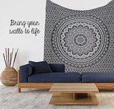 Tapiz tapiz mandala gris negro tela pared Hogar - Accesorios y Decoración Naty Shop