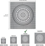 Tapiz tapiz mandala gris negro tela pared Hogar - Accesorios y Decoración Naty Shop