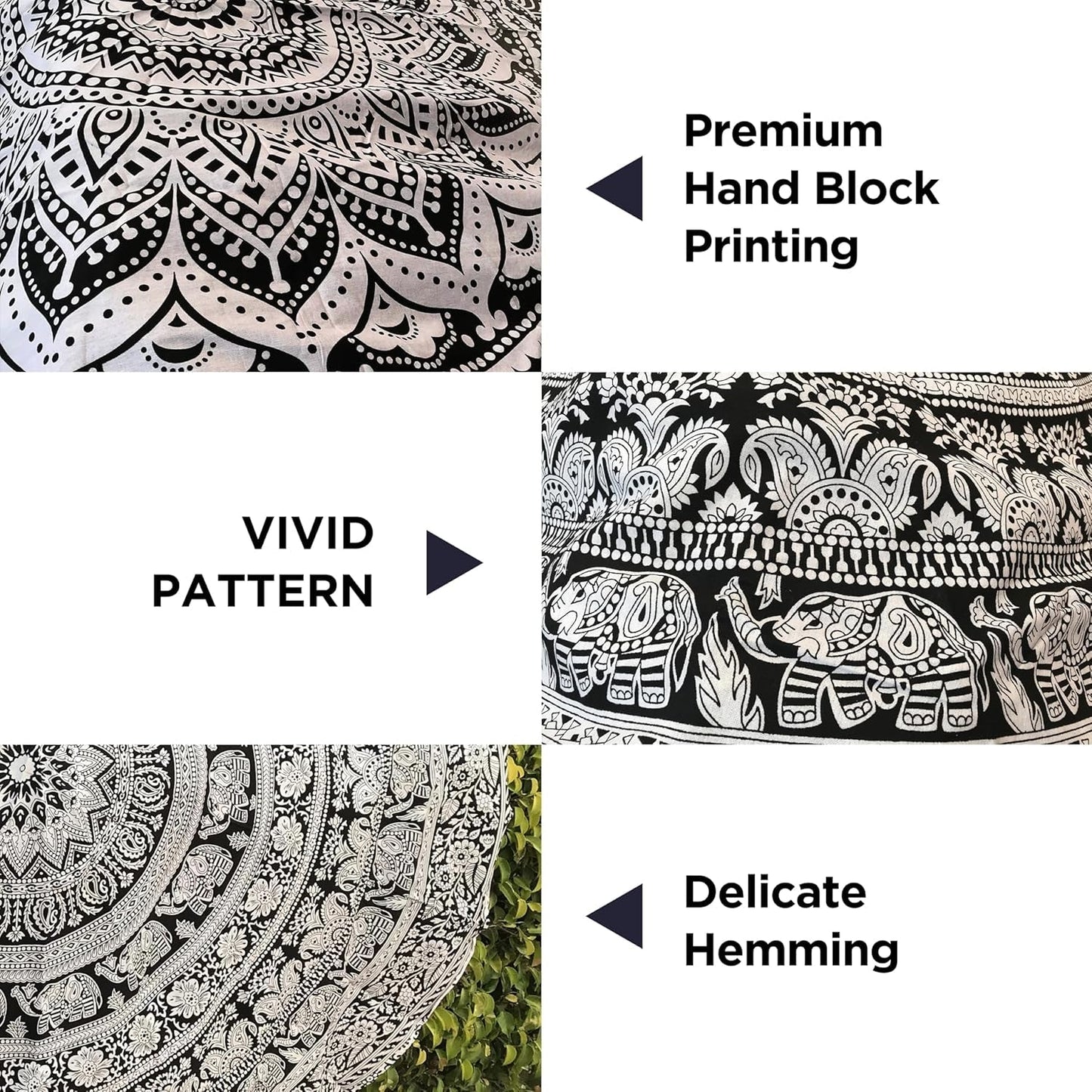 Tapiz tapiz mandala gris negro tela pared Hogar - Accesorios y Decoración Naty Shop