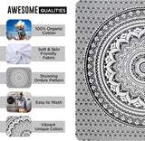 Tapiz tapiz mandala gris negro tela pared Hogar - Accesorios y Decoración Naty Shop