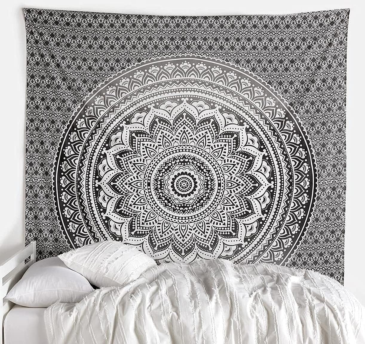 Tapiz tapiz mandala gris negro tela pared Hogar - Accesorios y Decoración Naty Shop Default Title