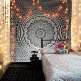 Tapiz tapiz mandala gris negro tela pared Hogar - Accesorios y Decoración Naty Shop
