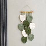 Tapiz tapiz de cuentas de madera hojas verdes hecho a mano Hogar - Accesorios y Decoración Naty Shop