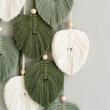 Tapiz tapiz de cuentas de madera hojas verdes hecho a mano Hogar - Accesorios y Decoración Naty Shop