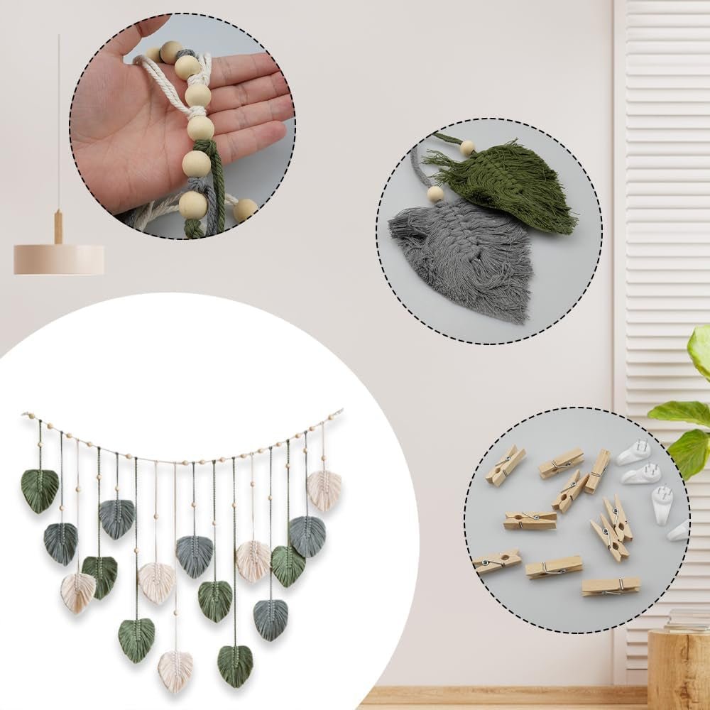 Tapiz tejido verde clavos de madera Hogar - Accesorios y Decoración Naty Shop