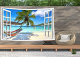 Tapiz ulticool vista playa palmera hamaca Hogar - Accesorios y Decoración Naty Shop