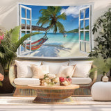 Tapiz ulticool vista playa palmera hamaca Hogar - Accesorios y Decoración Naty Shop