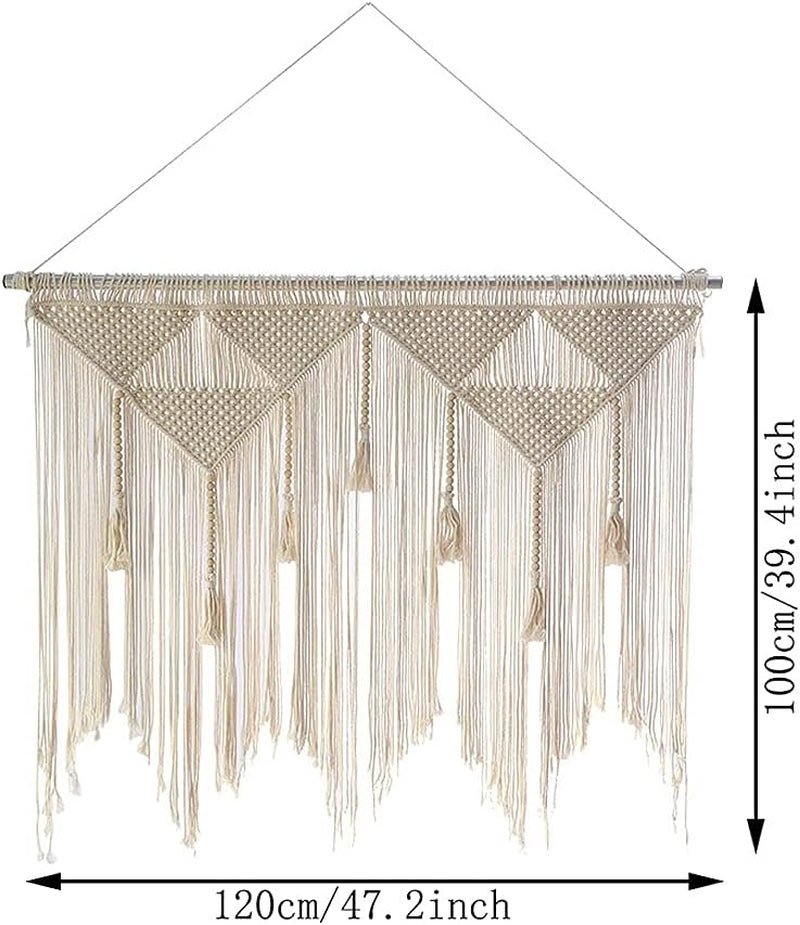 Tapiz puerta tejido beige borla dormitorio balcón Hogar - Accesorios y Decoración Naty Shop