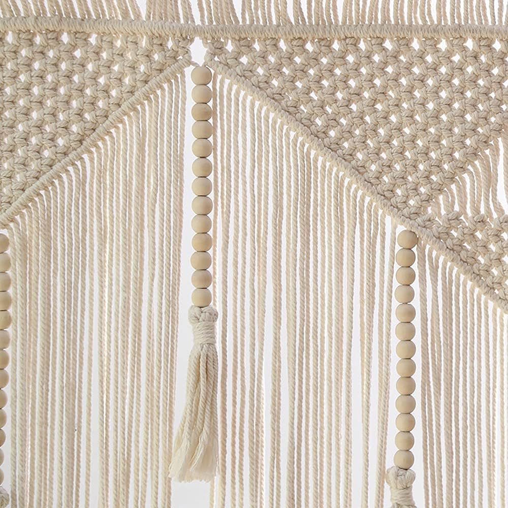 Tapiz puerta tejido beige borla dormitorio balcón Hogar - Accesorios y Decoración Naty Shop