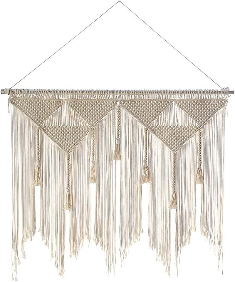 Tapiz puerta tejido beige borla dormitorio balcón Hogar - Accesorios y Decoración Naty Shop