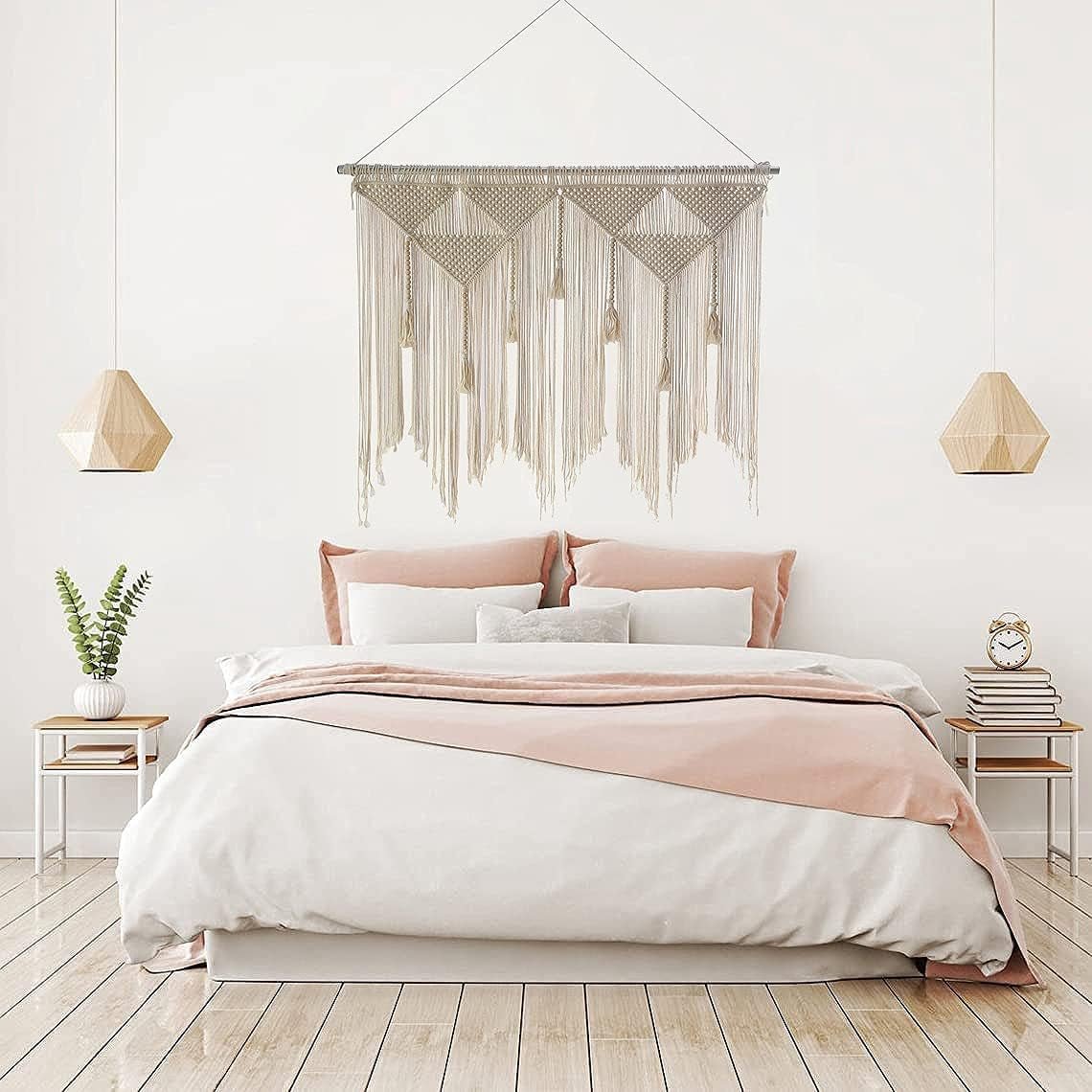 Tapiz puerta tejido beige borla dormitorio balcón Hogar - Accesorios y Decoración Naty Shop