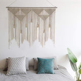 Tapiz puerta tejido beige borla dormitorio balcón Hogar - Accesorios y Decoración Naty Shop