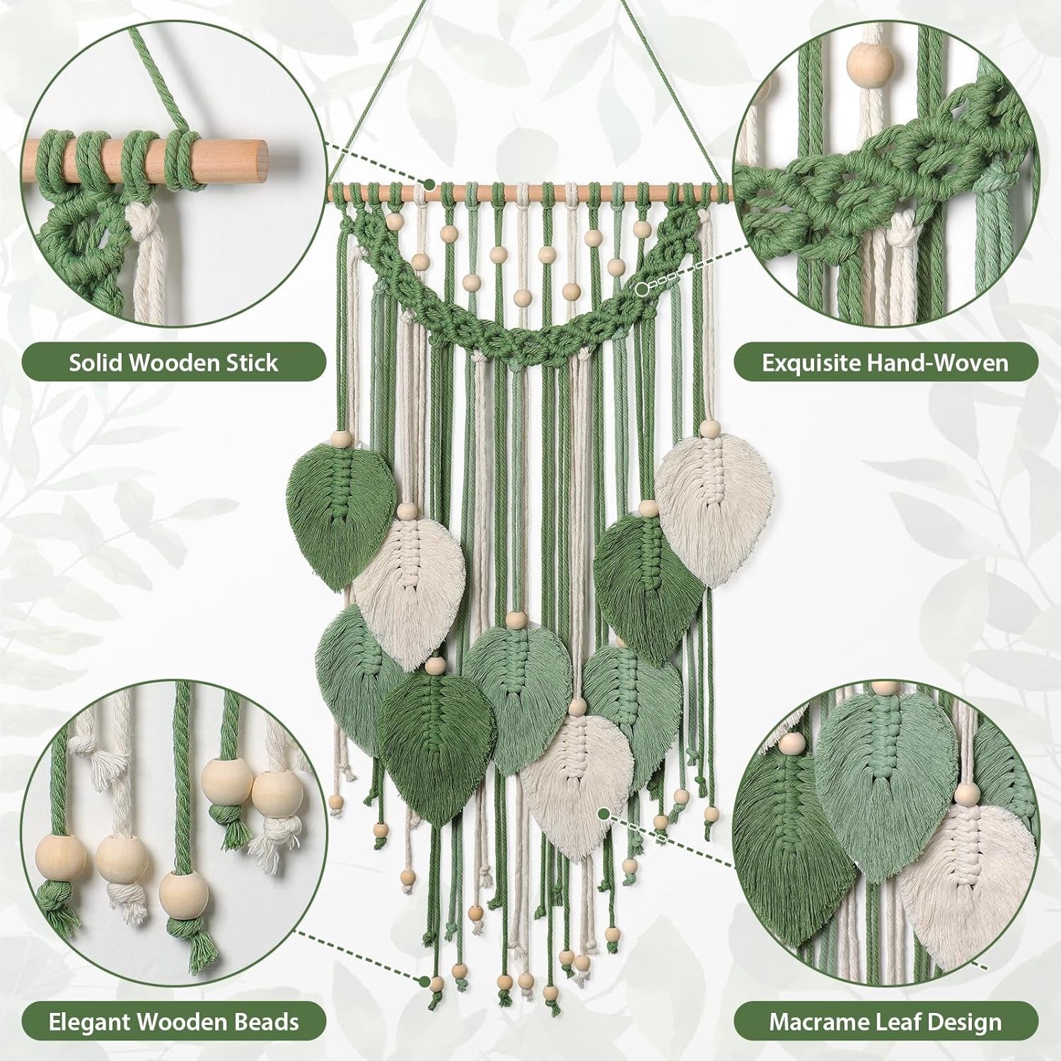 Tapiz weldomcor tapiz pequeño comercio cuentas madera hojas Hogar - Accesorios y Decoración Naty Shop
