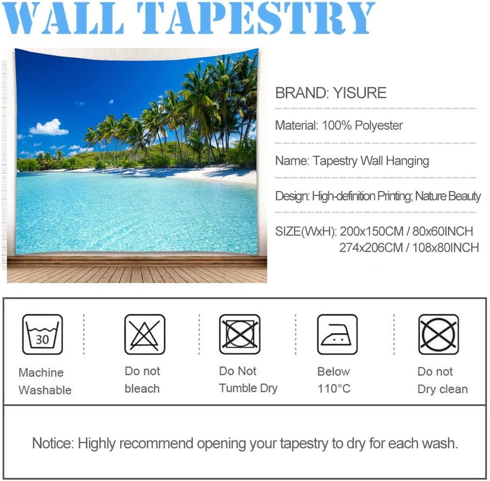 Tapiz yisure playa paisaje tropical Hogar - Accesorios y Decoración Naty Shop