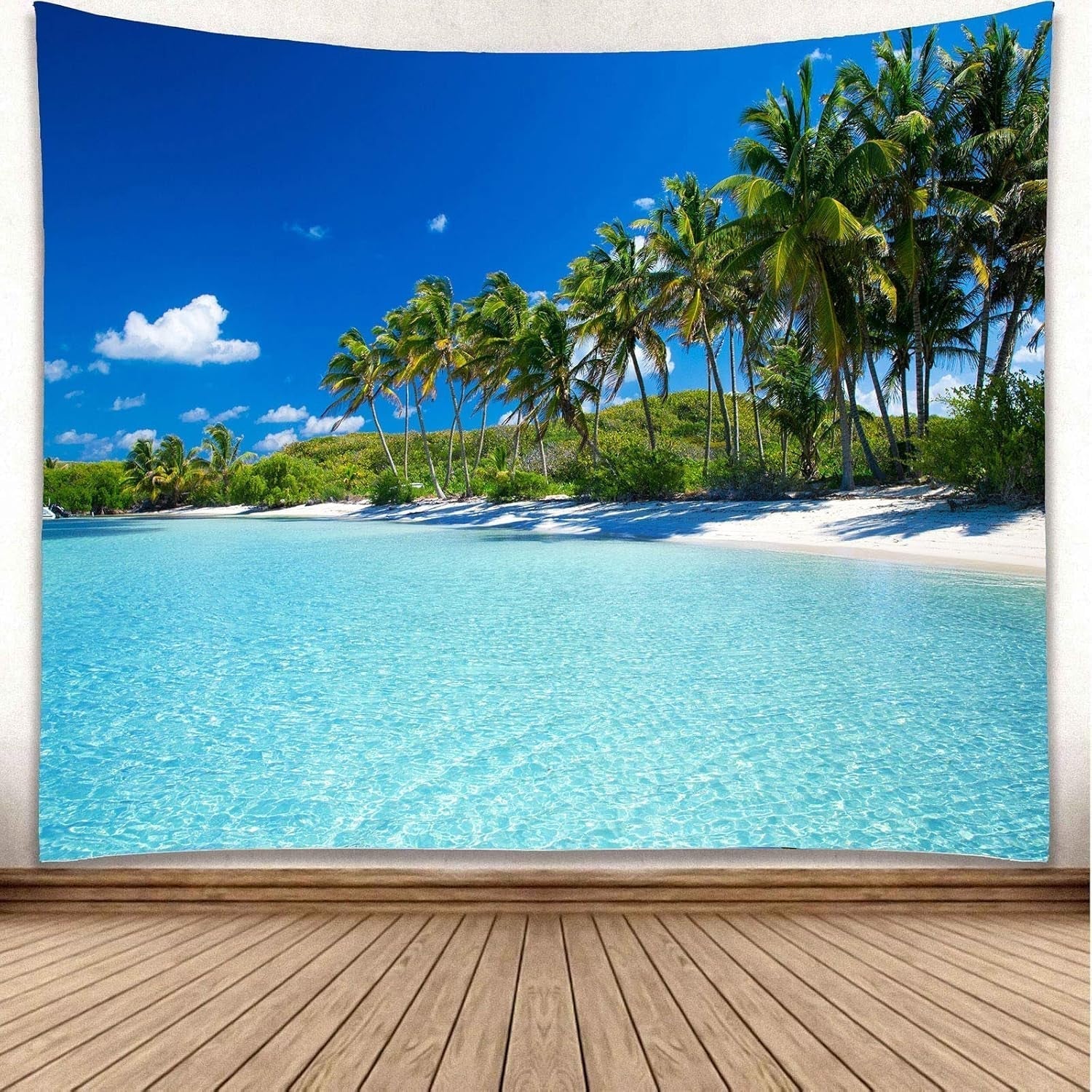 Tapiz yisure playa paisaje tropical Hogar - Accesorios y Decoraciones Naty Shop Azul 150L X 200B Cm
