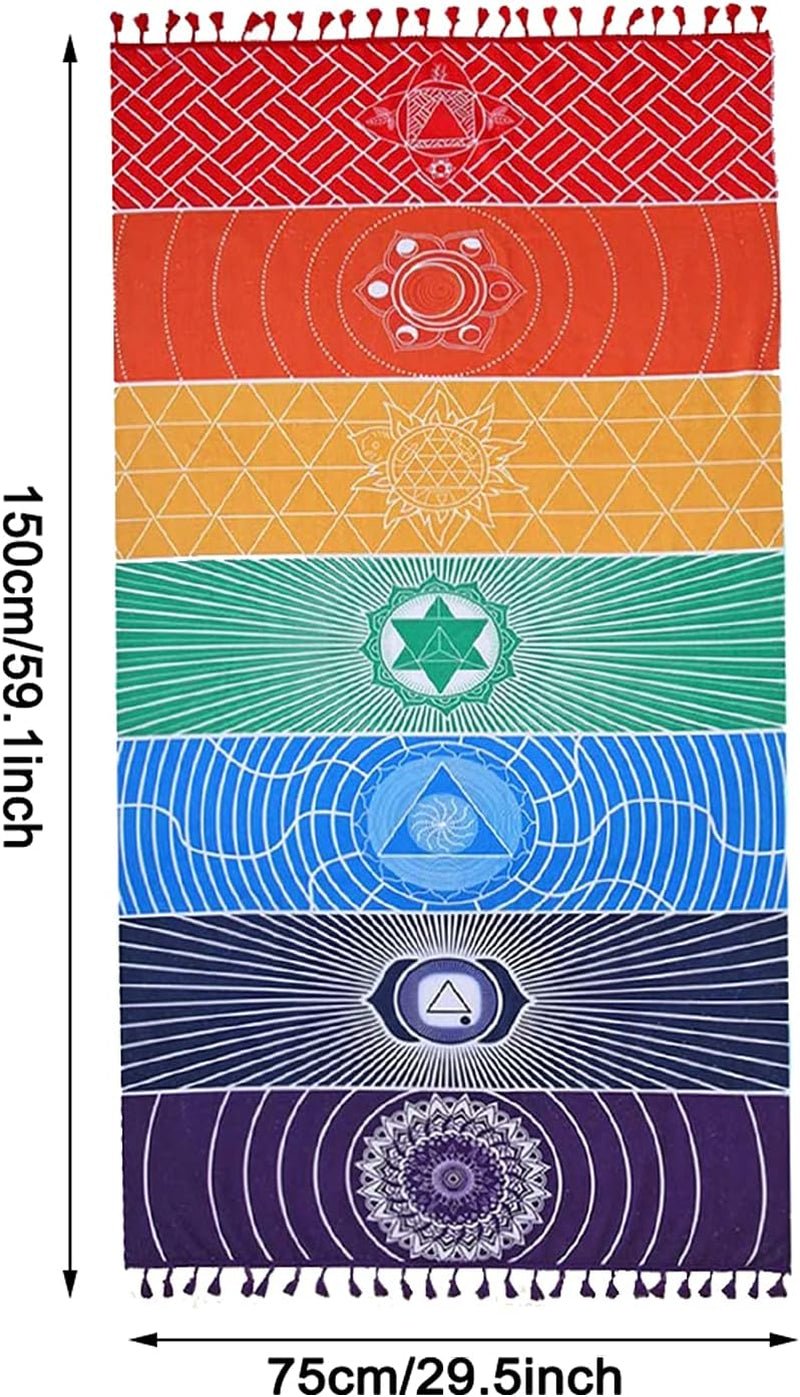 Tapiz yoga meditación siete chakras hippie Casa - Accesorios y Decoración Naty Shop