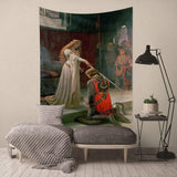 Tapiz yongfoto caballero pintura al óleo Inglaterra medieval Hogar - Accesorios y Decoración Naty Shop